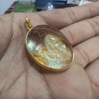 ราคา โป่งข่ามแท้ จี้ทองเหลือง เงินชุบ หินขัดเงาใสสวย สร้อยคอเชือก by saovaluk (24613463709)