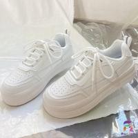 ราคา F2 พร้อมส่ง รองเท้าผ้าใบแฟชั่นหนังนิ่ม สีขาว มีระบายอากาศ 07 (10637222612)