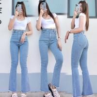 ราคา กางเกงยีนส์ขาม้าเอวสูงมาก ยีนส์ขาม้ายืดผ้านิ่ม ใส่สบาย กระชับหุ่น กางเกงยีนส์ สไตล์เกาหลี จัดส่งเร็ว (23843840672)