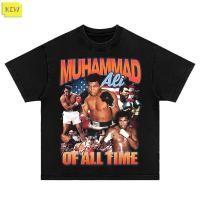 ราคา เสื้อยืด oversized tee muhammad ali tinju boxing vintage bootleg Tshirt Cotton combad 20s Premium black S 5XL (24504232996)