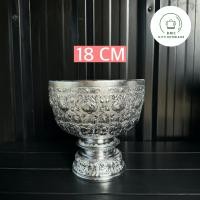 ราคา ชุดขันน้ำพร้อมพานรองลายไทย ขันลายไทย ขันพานรอง ตรากระเช้า อลูมิเนียม ขนาด 18 20 cm สีเงิน ขัน BMC kitchenware ร้าน BMC kitchenware (1464542762)