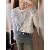 ราคา Dahong W041 ไหมพรมแขนยาวครอป เสื้อคาร์ดิแกนไหมพรมแขนยาว กระดุมหน้า กันหนาวเกาหลี (22984989797)