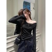 ราคา Dahong Y0321 เสื้อปาดไหล่แขนยาวแต่งลูกไม้ เสื้อแขนยาวปาดไหล่เฉียง ตัวยาวเอวไม่ลอย ลุคสวยแซ่บสุดๆ (23247790855)