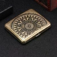 ราคา Retro โลหะกรณีบุหรี่กล่องแบบพกพา 20 บุหรี่ผู้ถืออุปกรณ์สูบบุหรี่ผู้ชายควันของขวัญ Gadgets Anti ความดัน 1 PC (23859842651)