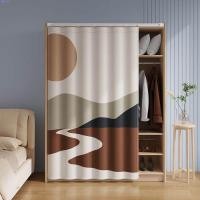 ราคา ผ้าคลุมประตูตู้เสื้อผ้าแบบไม่มีประตู ผ้าคลุมตู้เสื้อผ้าแบบเคลื่อนที่ได้ ผ้าคลุมตู้หนังสือป้องกันฝุ่น ชั้นวางของ ผ้าคลุมปิดรูปแบบลายทาง (23976078698)