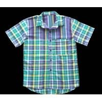 ราคา เสื้อเชิ้ตแขนสั้น ผ้าขาวม้า ลายเล็ก ผ้าฝ้าย100 (10419709986)