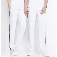 ราคา กางเกงวอร์ม ขาปล่อย สีขาว แต่งแถบดำ ชาย หญิง AG HNN พร้อมส่ง จากร้านในไทย (23999685216)