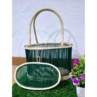 ราคา โครงตะกร้าหวาย กระเป๋า ทรงรี ไม่มีฝา ไซส์ S (24486188494)