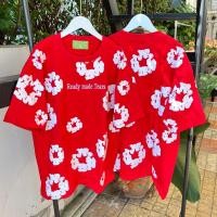 ราคา เสื้อยืดโอเวอร์ไซส์ สกรีนลายดอกไม้แน่นๆ พร้อมตัวอักษรงานสกรีน แฟชั่นฮิตใส่ได้ทั้งชายหญิง (23716709835)