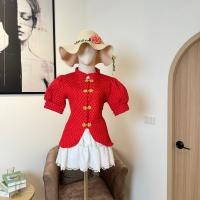 ราคา เฉพาะเสื้อ เสื้อตรุษจีน ผ้าลัคชู คอจีนกี่เพ้าหน้าแขนตุ๊กตา A5764 (24538383888)