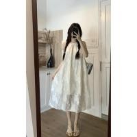 ราคา ชุดเดรสแขนกุดคอวีสีน้ำตาลอ่อนหวานสไตล์นางฟ้าเกาหลี ชุดเดรสยาวเอวสูง ฤดูร้อน 2025 ผ้าฝ้ายผสมโพลีเอสเตอร์ (24921598331)
