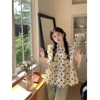 ราคา เสื้อเชิ้ตแขนพองลายจุดสไตล์เกาหลีสำหรับผู้หญิง ทรงหลวม แขนพอง ดีไซน์หนา ดีไซน์ใหม่ ฤดูร้อน 2025 ชุดทำงาน (24628327981)