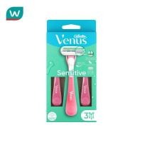 ราคา Gillette ยิลเลตต์ วีนัส เซนซิทีฟ ด้ามมีดโกน ใบมีดโกน 3 ชิ้น มีดโกน กำจัดขน (24711023098)