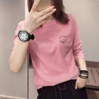 ราคา เสื้อยืดแขนสั้นผู้หญิงสีขาว ทรงหลวม สไตล์เกาหลี แขนยาวสามส่วน ดีไซน์พิมพ์ลาย เสื้อเชิ้ตคอตตอนผสม (23462460400)