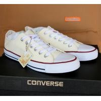 ราคา คอนverse All Star Classic ox Cream Free box รุ่นฮิต สีครีม รองเท้าผ้าใบ คอนเวิร์ส ได้ทั้งชายหญิง ฟรีกล่อง (6366534283)