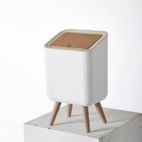 ราคา ถังขยะ ถังขยะพลาสติก แบบตั้งพื้น แบบกด ลายไม้ สไตล์มินิมอล (23252453300)