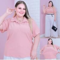 ราคา ส่งฟรี A310 เสื้อโปโลสาวอวบ สีพื้น ไซส์ใหญ่ ผ้าร่อง เสื้อคอปก เสื้อสาวอวบ พลัสไซส์ เสื้อคนอ้วน เสื้อสาวอวบ (24798468494)