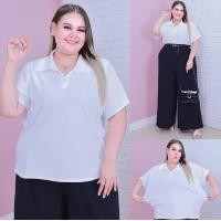 ราคา ส่งฟรี A310 เสื้อโปโลสาวอวบ สีพื้น ไซส์ใหญ่ ผ้าร่อง เสื้อคอปก เสื้อสาวอวบ พลัสไซส์ เสื้อคนอ้วน เสื้อสาวอวบ (24798468491)