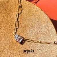 ราคา URPALS สร้อยคอ สร้อยคอไฮโซ ตัวเรือน Stainless ชุบทอง18K ฝังเพชร CZ เกรด AAA สุดน่ารัก ไม่ลอก ไม่ดำ (23339981448)