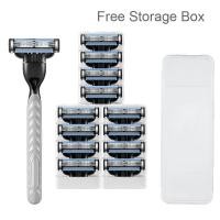 ราคา Mens manual shaver Three layer blade safety razor pisau cukur muka alat cukur janggut pisau cukur (24695574374)