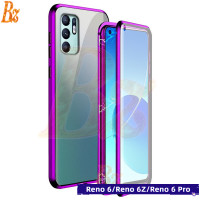 ราคา สำหรับ OPPO Reno 6 4G Reno 6 5G Reno 6Z กรณีโทรศัพท์มือถือ 360 สองด้าน 9H กระจกนิรภัยสำหรับ OPPO Reno 6 4G Reno 6 5G Reno 6Z 2021 กันชนโลหะกรณี (9611334070)
