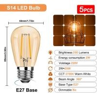 ราคา E27วินเทจ LED เอดิสันหลอดไฟ1วัตต์2วัตต์ S14 หลอดไฟ ไส้ทังสเตน ไส้เอดิสัน หลอดไฟวินเทจ พลาสติก LED เส้นใยหลอดไฟ 2700 พันอบอุ่นสีขาวตกแต่งบ้านจี้แหล่งกำเนิดแสง90 ประหยัดพลังงาน หรี่ไฟได้ (16880342698)
