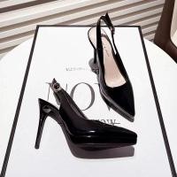 ราคา รองเท้าส้นสูง PU หนังกลับสีเปล่า ทรงหัวแหลม สายรัดข้อเท้าแบบหัวเข็มขัด รองเท้าแฟชั่นสำหรับผู้หญิง รองเท้าส้นเดี่ยว (24194079166)