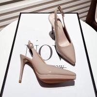 ราคา รองเท้าส้นสูง PU หนังกลับสีเปล่า ทรงหัวแหลม สายรัดข้อเท้าแบบหัวเข็มขัด รองเท้าแฟชั่นสำหรับผู้หญิง รองเท้าส้นเดี่ยว (24194079180)