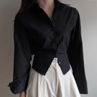 ราคา groove grace เสื้อเชิ้ตแขนสั้นแขนยาว เสื้อผูกไขว้เว้าหลัง เสื้อเชิ้ตกระดุมแถวเดียวทรงเข้ารูป เสื้อเว้าหลังน่ารักๆ W517 (24534309859)