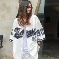 ราคา เสื้อสำหรับผู้หญิง เสื้อเบลาส์ ผู้หญิง เสื้อเบสบอล แขนสั้น เสื้อเบสบอล เสื้อโอเวอร์ไซส์ สำหรับผู้ชายและผู้หญิง เสื้อกีฬาลำลองผู้หญิง (24469404681)