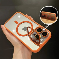 ราคา แฟชั่นใหม่ สินค้าขายด เคส ไอโฟน 11 เคสไอโฟน13 เคสไอโฟน แบบใส เคศวงเล็บฟิล์มเลนส์ พร้อมฟิล์มเลนส์ for iPhone 15 14 13 12 Pro Max Promax โปร แม็กซ์ 15Plus ขอบสีผิวด้าน พร้อมขาตั้งพับได้ (22796426661)