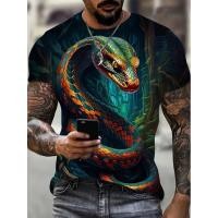 ราคา ทีเชิ้ตพิมพ์ 3D ลายงูสำหรับผู้ชาย ลายสัตว์ตลก ทีเชิ้ตโอเวอร์ไซส์ แฟชั่นฤดูร้อน เสื้อฮิปฮอป เสื้อผ้าเทรนด์ เสื้อคอวีลำลอง (24362567667)