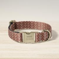 ราคา Personalized Pet Collar ปลอกคอสุนัขสลักชื่อ ปลอกคอแมว ปลอกคอลาย Japanese Pattern วัสดุผ้าแคนวาส พร้อมสลักชื่อน้องหมาแมวฟรี (24790851421)
