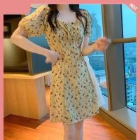 ราคา Emily girlsเดรสชุดเดรสลายดอกไม้สีส้มฝรั่งเศส (21690858298)