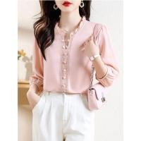 ราคา เสื้อเชิ้ตแขนสั้นมีระบายใหม่สำหรับแฟชั่นของผู้หญิงเสื้อชีฟองฤดูร้อน (24841851823)