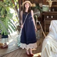 ราคา ชุดเดรสแขนกุดผ้าลูกไม้สไตล์ฝรั่งเศส ทรงหลวม กระโปรงทรงเอ ชุดเดรสยาว ชุดเดรสผู้หญิง ชุดเดรสฤดูร้อน ชุดเดรสแขนกุด (24966878468)