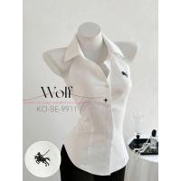 ราคา Wolf เสื้อเชิ้ตผู้หญิง เสื้อเชิ้ตแขนกุด เสื้อเชิ้ตสีขาว พร้อมส่งจากไทย (24456545099)