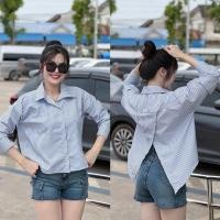 ราคา Sunny เสื้อเชิ้ตลายริ้วผ่าหลัง 6สี เสื้อเชิ้ตแขนยาวลายทาง ดีเทลผ่าหลังเก๋สุดๆ (22674193420)