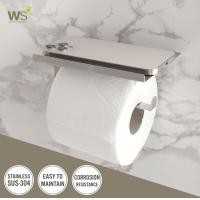 ราคา WS ที่ใส่กระดาษทิชชู่ ที่ใส่กระดาษชำระ สแตนเลส304 พร้อมที่วางของ OL 521 (24894485572)