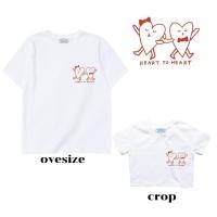 ราคา resign studio ลาย Heart to heart เสื้อยืด Crop Oversize (23797940608)
