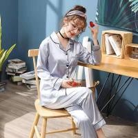 ราคา ชุดนอนผ้าซาติน แบบแขนยาวขายาว ผ้านุ่มลื่น เนื้อผ้าดี ใส่สบาย (23813045198)