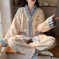 ราคา พร้อมส่ง ชุดเซ็ทชุดเซ็ท ผ้านาโนขนนุ่มสีพื้นผ้าดีหนาชุดนอนผ้าขนแกะปะการังสำหรับผู้หญิง อบอุ่นในฤดูหนาว ผ้ากำมะหยี่หนา (24975791924)