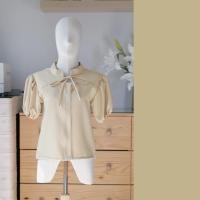 ราคา B03 เสื้อแขนสั้น คอจีน แต่งโบว์ผูกด้านหน้า เสื้อแขนตุ๊กตา Easter Egg (23131525034)