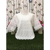 ราคา เสื้อลูกไม้ อก50 52 เสื้อลูกไม้สาวอวบ แขนสามส่วน สาวอวบ รุ่น5205 8118 (22052409279)