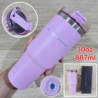 ราคา แก้วน้ำ กระติกน้ำ 30oz 900ml แถมหลอดพร้อมฝา สแตนเลส304 เก็บร้อน เย็น แก้ว Stanley STARBUCK Tumbler Snowman 20ออน SS2 (23045568797)