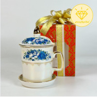 ราคา แก้วน้ำมุกน้ำทอง แถมกล่องลายไทยและโบว์ มัคเบญจรงค์ ของขวัญปีใหม่ ที่ระลึกเกษียณอายุ (24424034159)