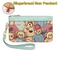 ราคา Cethalos New Christmas teddy bear printed wallet for women holding a coin purse Cute printed small bag with gingerbread pendant (23889717187)