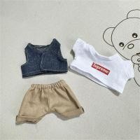 ราคา 17cm Labubu Plush Dolls Clothes vinyl baby doll clothes cute khaki pants supreme set sitting party clothes (23669130098)