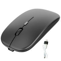 ราคา Wireless Mouse Rechargable2 4G Ultra Silent Optical Mouse with USB and Type C Receiver for Laptop Black (20796412438)