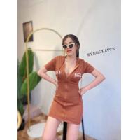 ราคา มินิเดรสแขนสั้นงานซิปติดฮู้ดกระเป๋าหลอกคู่หน้า สุดแซ่บ (13578552943)